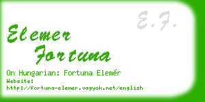 elemer fortuna business card